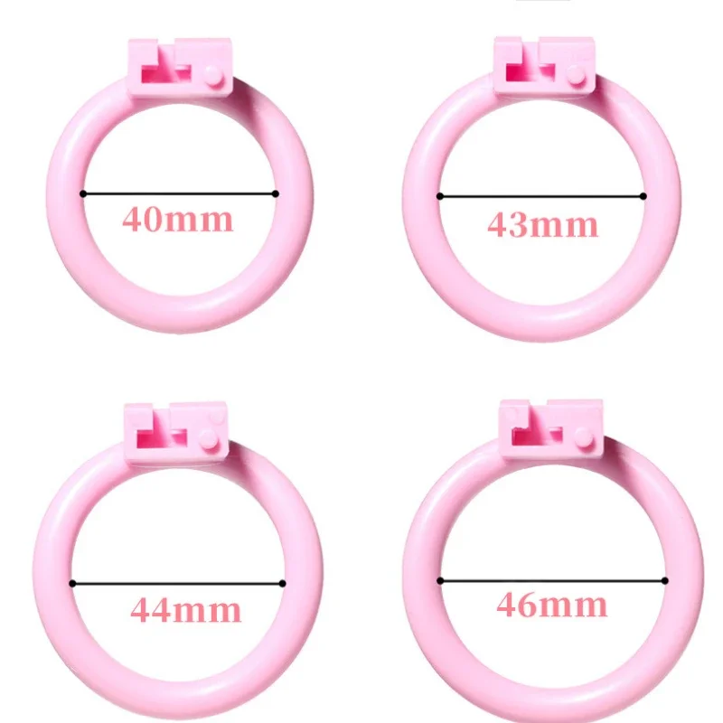 Hot Pussy Design Chastity Cage for Men Sissy Cosplay Transvestite Cock Cage Devices with 4 Size Penis Rings Gay Pink Sex Toys 18