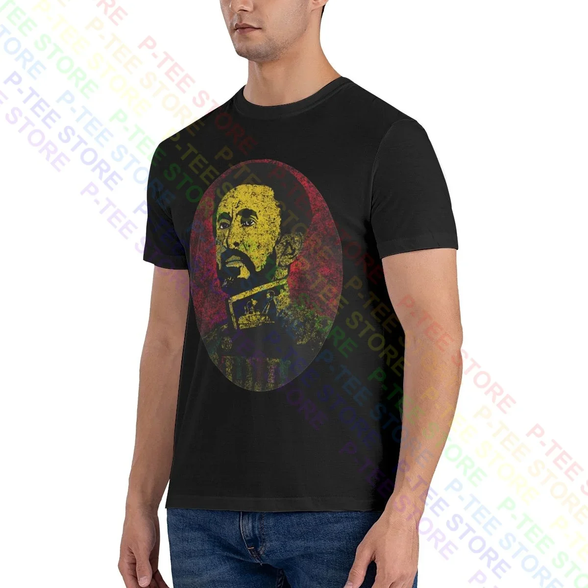 Haile Selassie Portrait I Lion Of Judah Ethiopia Rastafari Irie Jamaika T-shirt Tee Shirt Cool Classic