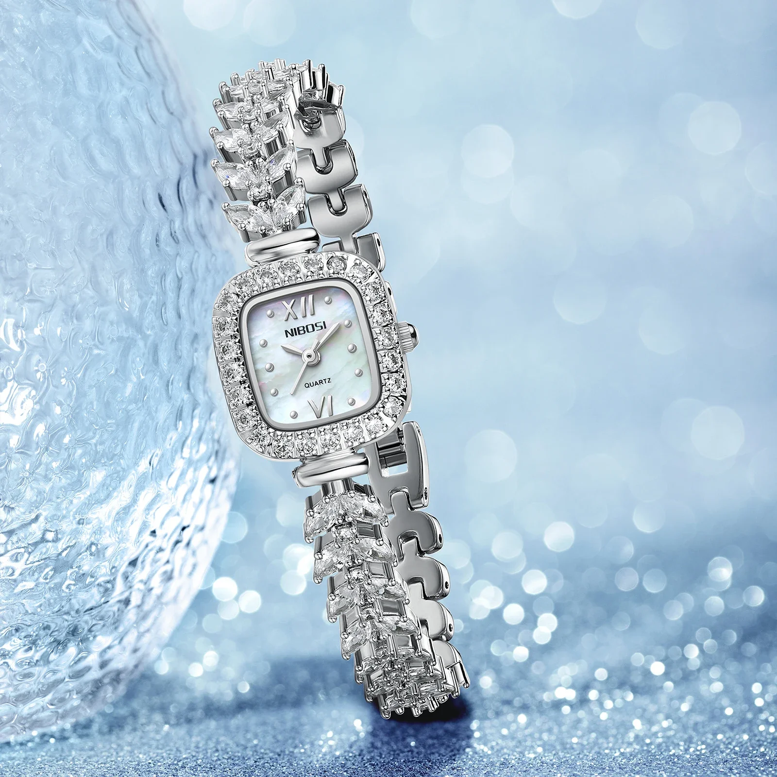 NIBOSI Orologi da donna di lusso Orologio al quarzo quadrato di moda Orologio da donna casual Orologio da donna con diamanti da lavoro Relogio Feminino