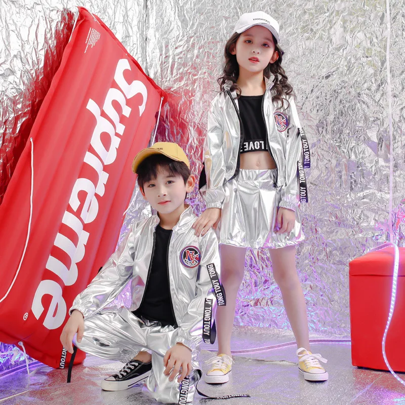 Kinder Street Dance Jungen Hip-Hop Schlagzeug Performance Kostüm Mädchen Jazz Dance Kostüm Hip-Hop Cheerleading Trendige Kleidung