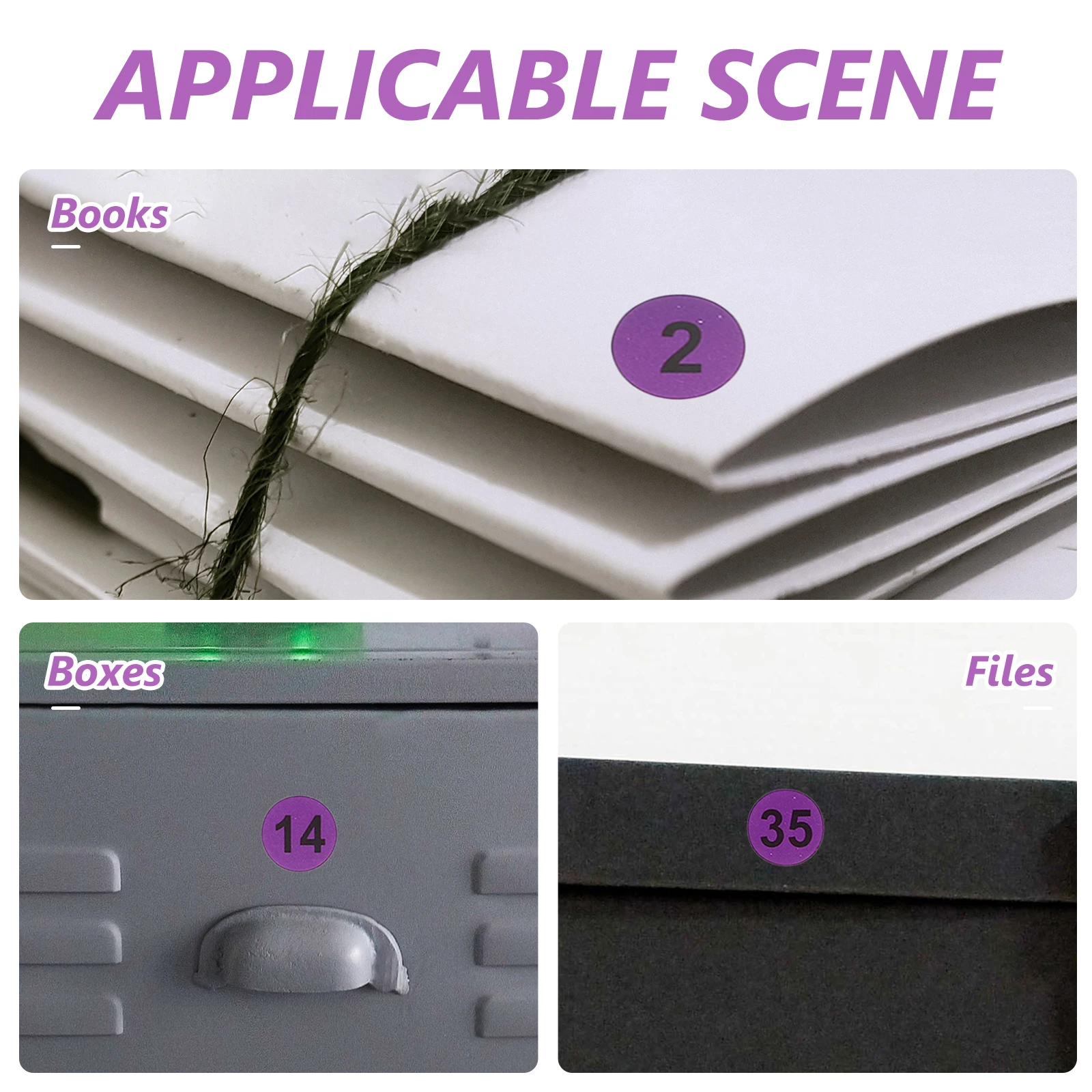 

50 Sheets Number Stickers PVC Self-Adhesive Numbered Sorting Labels for Office Home School Storage Number Stickers