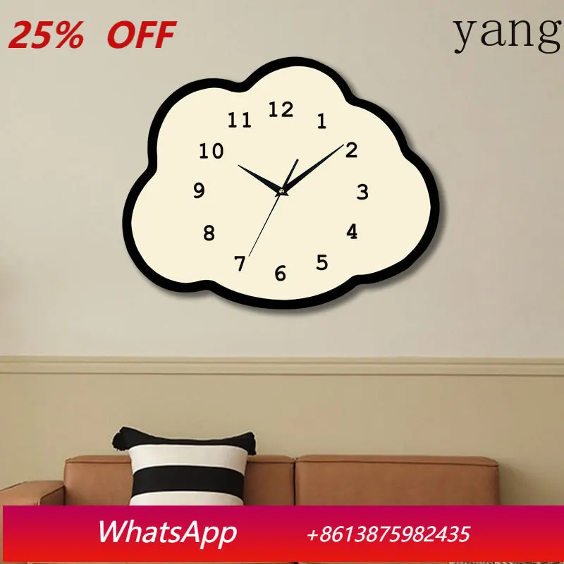 

LTT creative clock cloud wall clock living room home dining room wall hanging modern simple wall watch