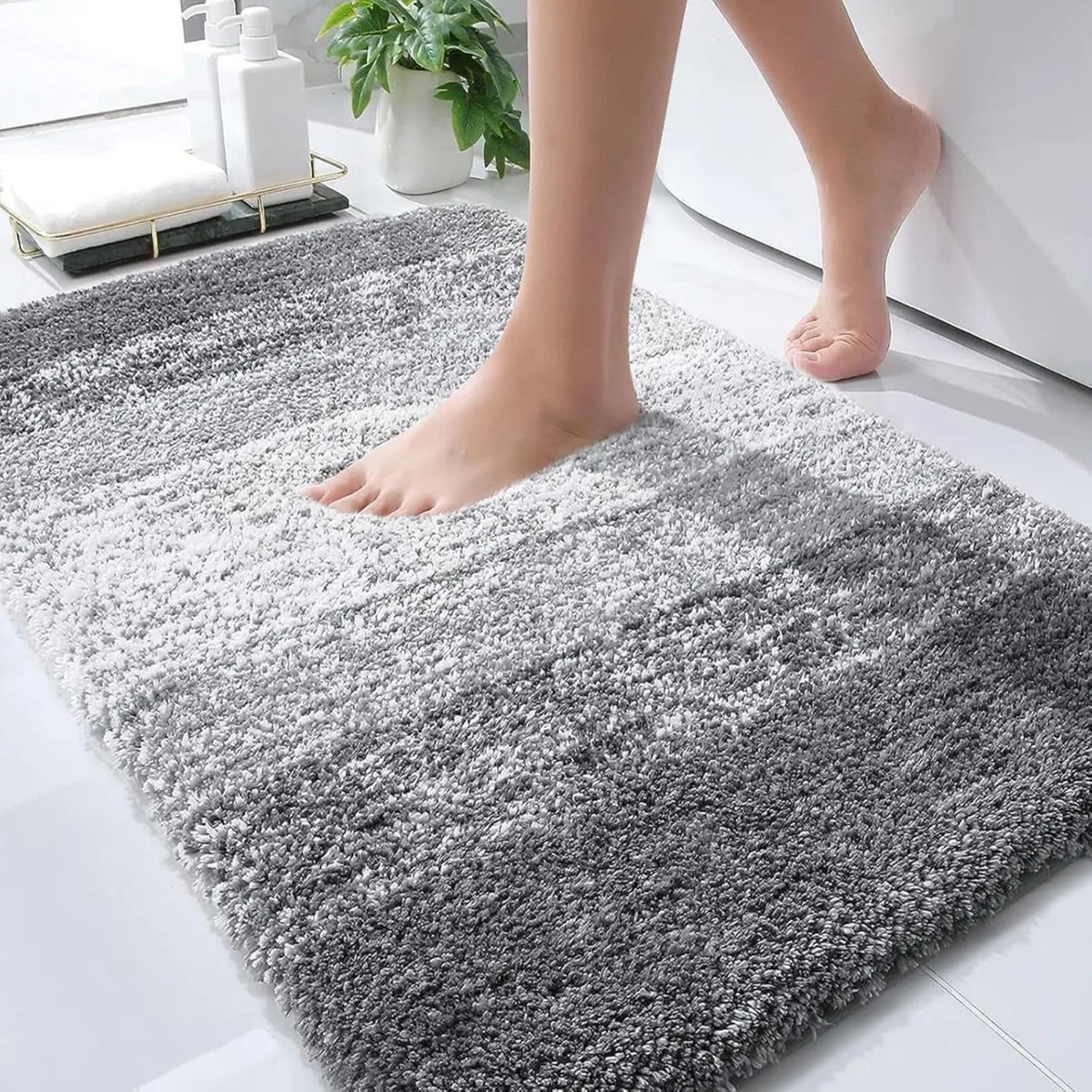 Extra Soft Absorbent Microfiber Bath Rugs, Rubber Backing, Quick Dry, Machine Washable Bath Mats for Bathroom Floor