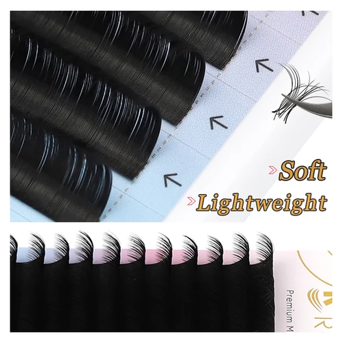 Coreano PBT negro mate 0,03 0,05 0,07 0,20mm pestañas individuales clásicas C D DD Curl volumen de pestañas individuales extensión de pestañas de Cachemira