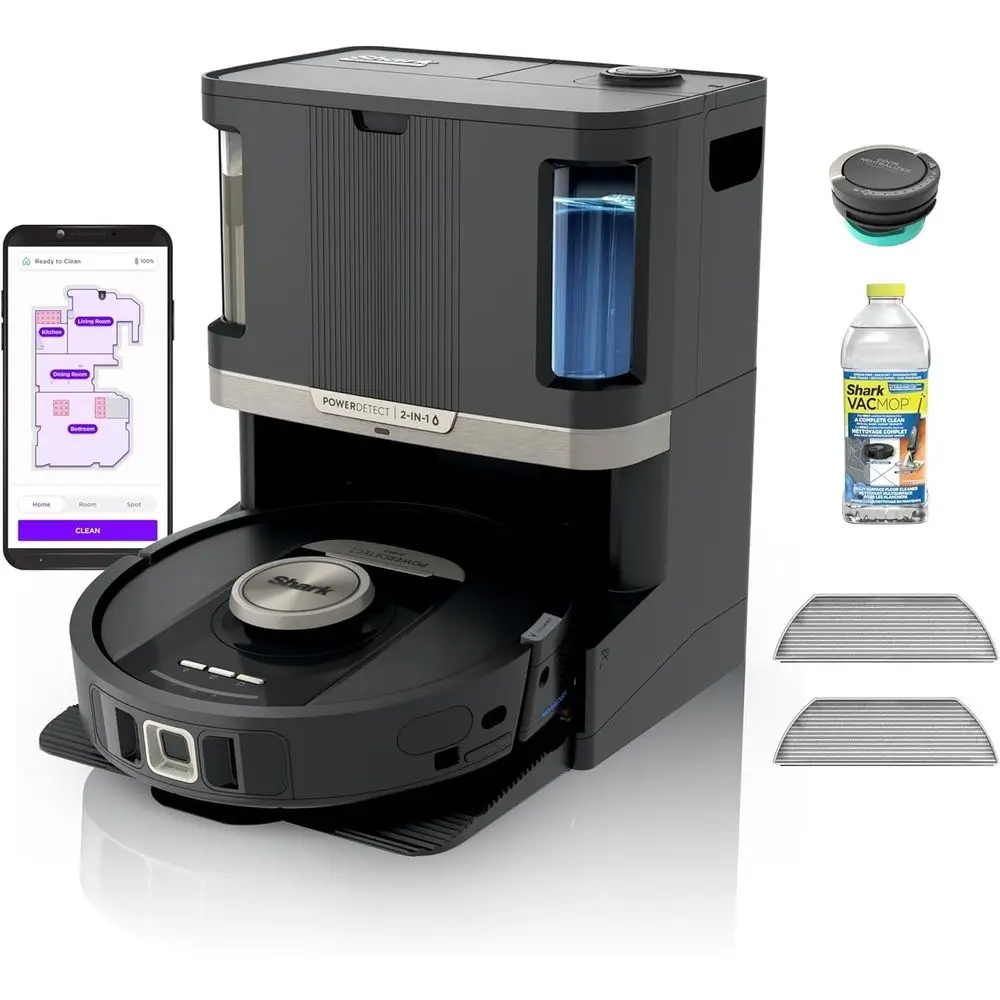 Smart Vacuum and Mop with Auto-Empty, Self-Refill, Pad Wash & Dry, 60-Day Battery, 30-Day Water Tank, Renewed Model