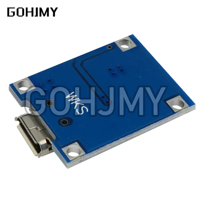 10pcs/lot 5V 1A Micro USB 18650 Lithium Battery Charging Board Charger Module+Protection Dual Functions TP4056