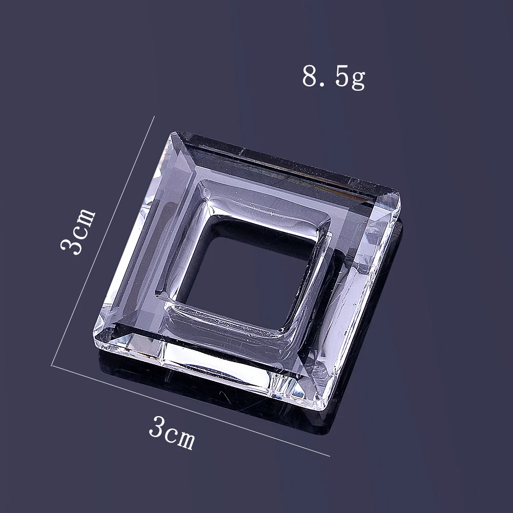 3cm Crystal Glass Square Faceted Beads DIY Chandelier Pendant Prism Sun Catcher Hanging Ornament Light Fixture Parts Home Decor - view 6