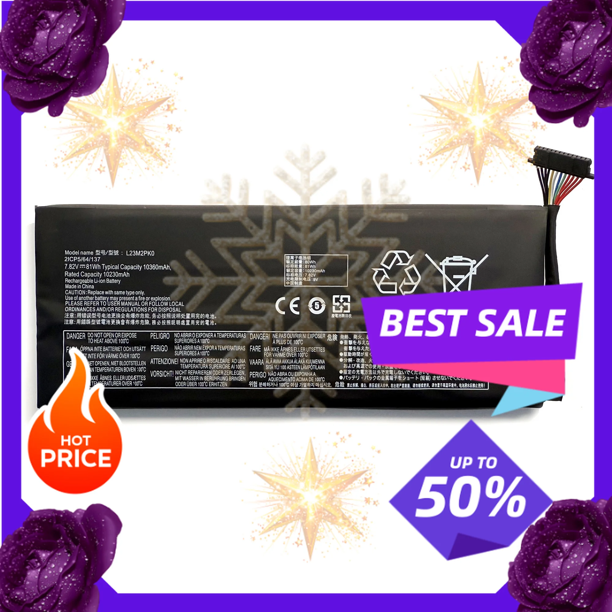 SWZY 7.7V  82WH L23M2PK0 Battery Suitable for Lenovo Legion Handheld Device LEGION Go8APU1 AMD Handheld Game Console Battery