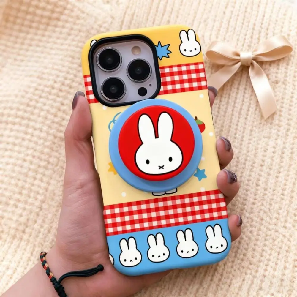 Чехол для телефона Miffy Rabbit Kawaii, магнитный защитный чехол для телефона с защитой от падения iPhone 11-16, полная серия, чехол для телефона с милой мультяшной девушкой