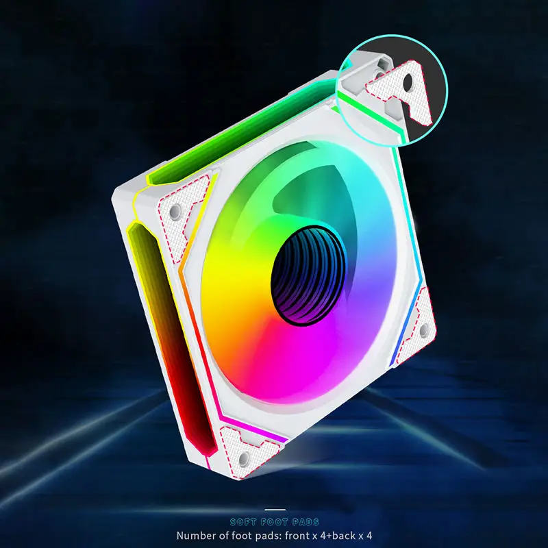 Computer Case 12cm RGB Fan Mute Mirror ARGB+PWM Silent Ventilador 12025 CPU Cooler Radiator
