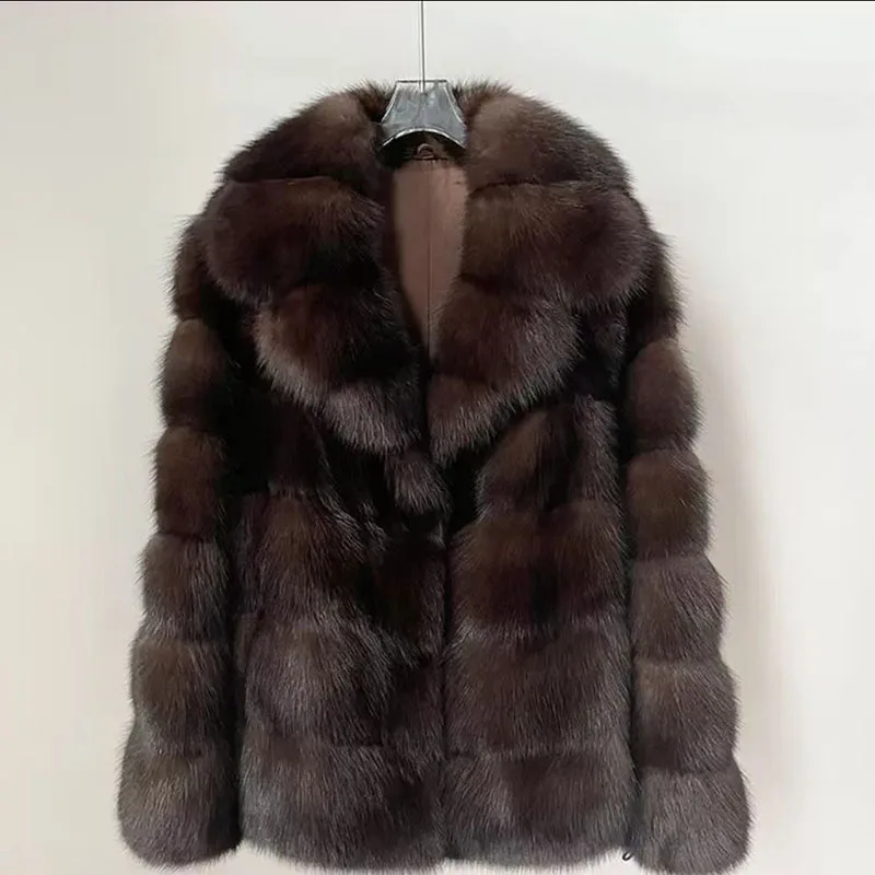 

2025 New Winter High Quality Women Fur Coat Fashion Temperament Warm Lapel Women Fur Coat Fur Feminine Elegance JJ1131