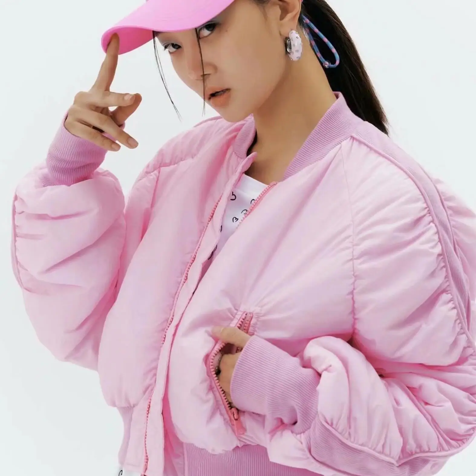 

Parkas Womens Korean Fall Winter Downcotton-Padded European Style Full-Zip Vertical Panelled Double-Layered Hiver Retro-Style OL