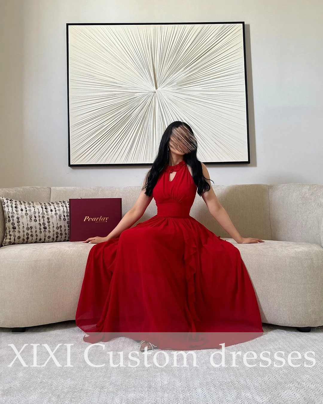 XIXI فساتين سهرة Wedding Party Dress A-Line Halter Zipper Up Luxury Evening Dresses 2024  Formal Occasion Dresses Elegant