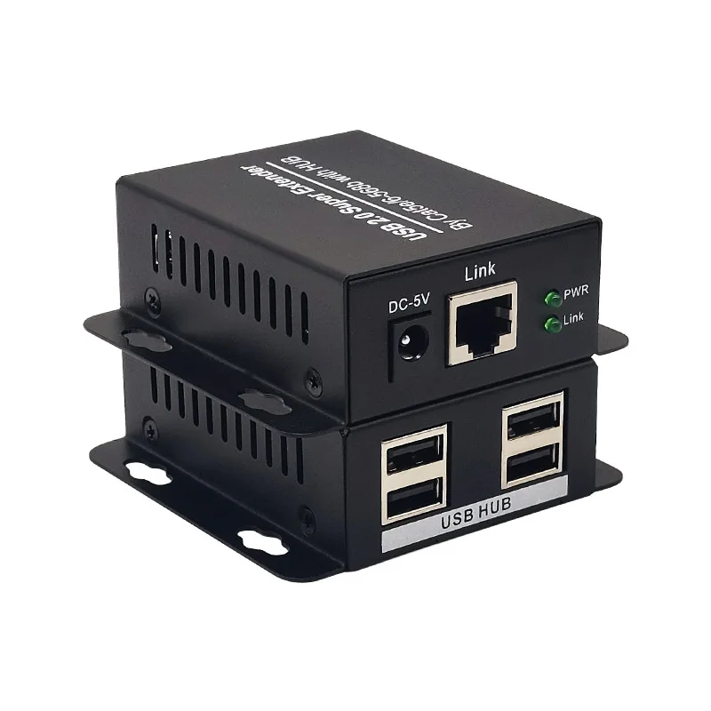 

Удлинитель USB-концентратора 1 в 4 выхода USB2.0 через удлинитель Cat5e/Cat6/Cat7 до 328 футов