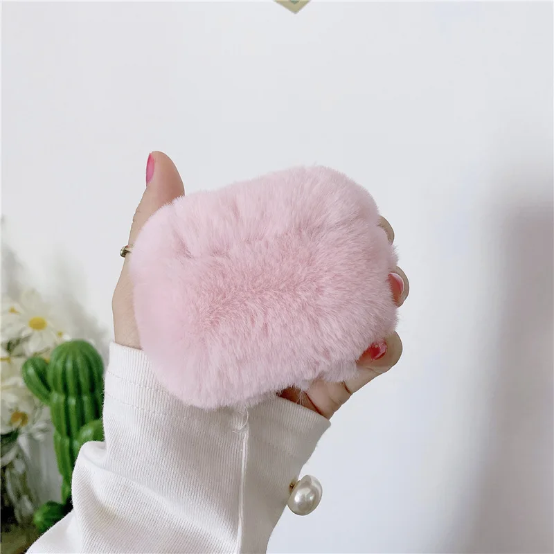 Cute Pure Plush Case For Airpods Pro,Soft TPU Protective Earphone Cover For Airpods Pro 2 Case For Girls Women Lover Funda