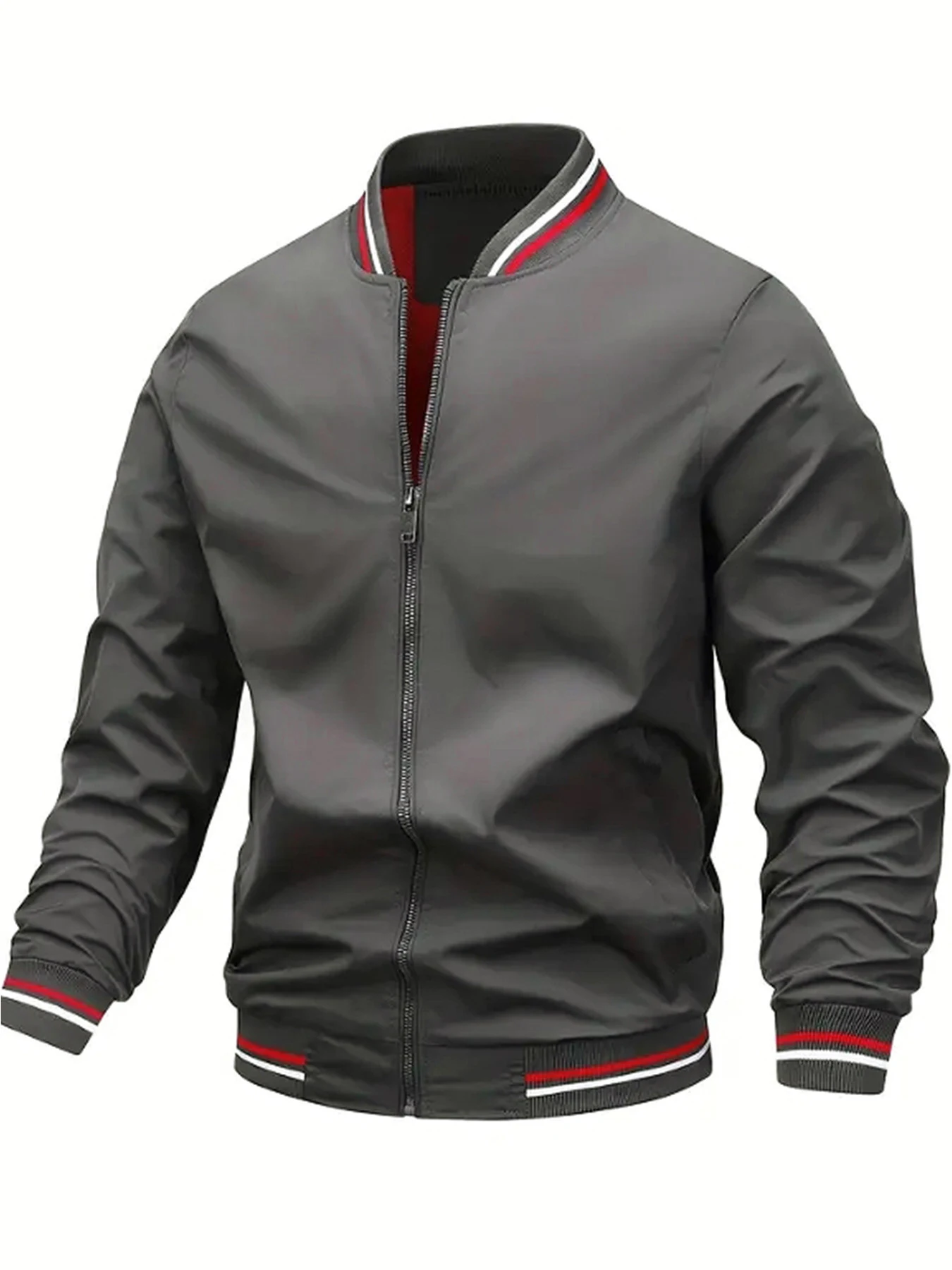2026 Spring and Autumn New Baseball Collar Short Loose Solid Color Jacket Men's Business Casual  Top Thin Coat Trend