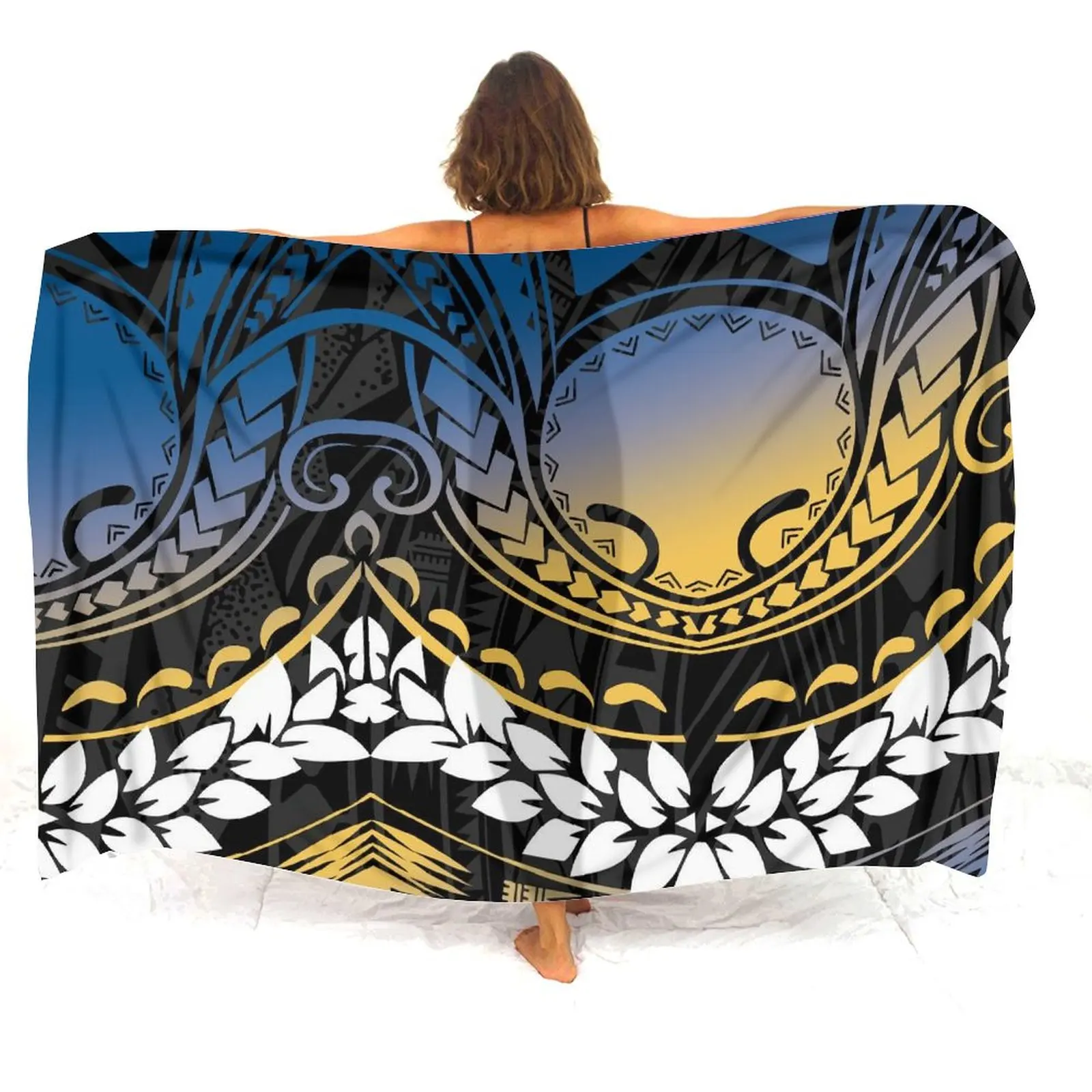 Polynesische aanpasbare strand essentiële dames sarong sjaal zomer strand salon jurk sarong sjaal verkrijgbaar het hele jaar door