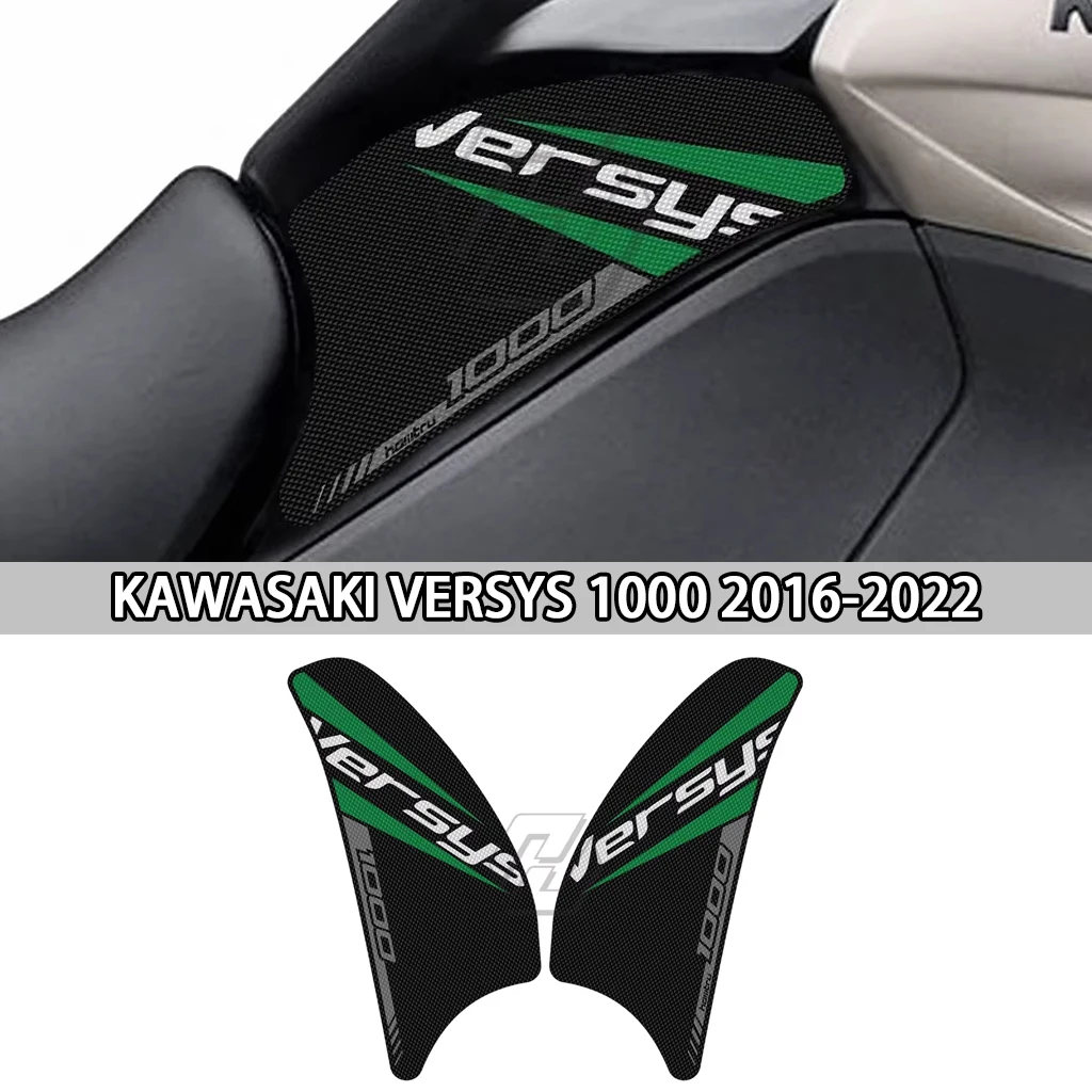 

For Kawasaki VERSYS 1000 2016-2022 motorcycle side fuel tank pad protection knee anti slip grip pad car sticker decoration