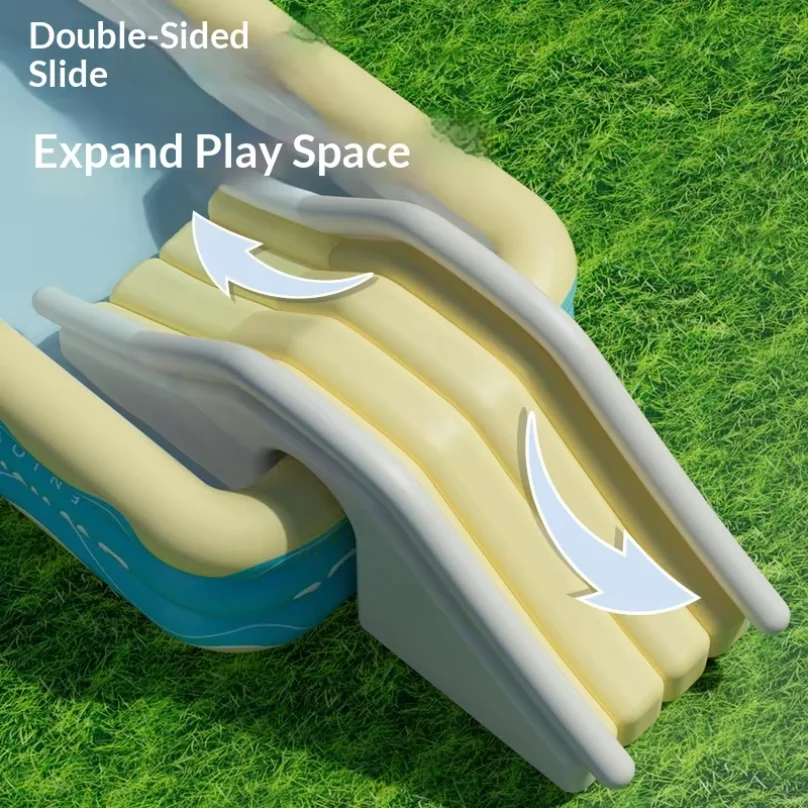 Inflatable Family Pool Kids Adults Giant Foldable Thickened PVC Backyard Pool Water Slide Durable Portable Summer Inflatable