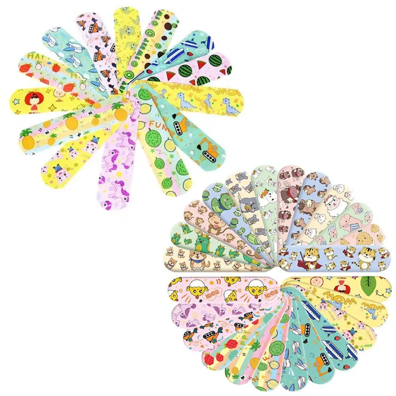 

60/120/240/360/480 шт., водонепроницаемая кровоостанавливающая детская клейкая лента с рисунком животных, наклейка на рану, детский пластырь