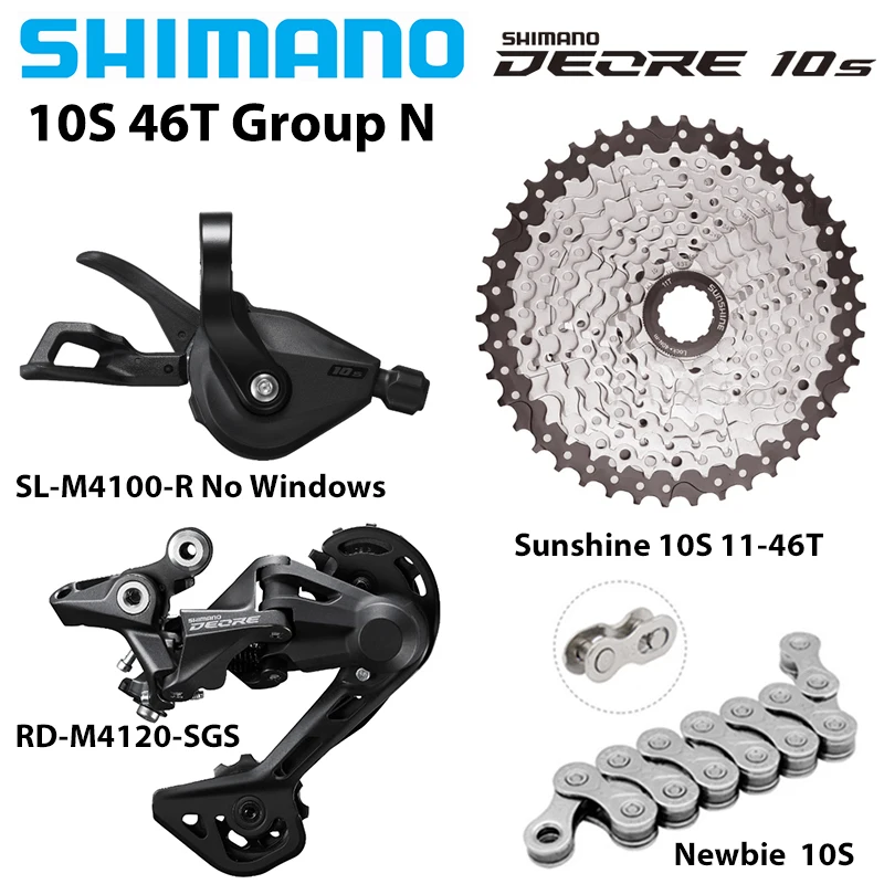 Shimano Deore m4100 1x10S groepset derailleur RD-M4120 10-speed schakelhendel Sunshine cassette 36T 40T 42T 46T 50T beginnersketting