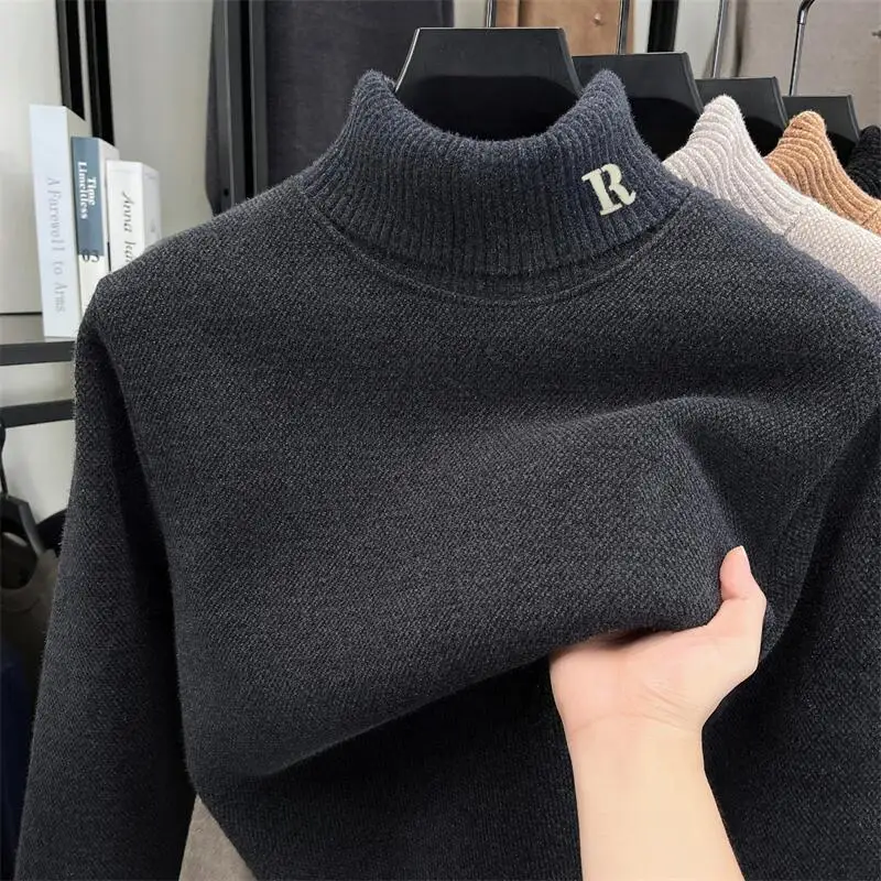 

Designer new fashion high neck sweater men high-end luxury brand letter embroidery trend best-selling warm comfort knit pullover