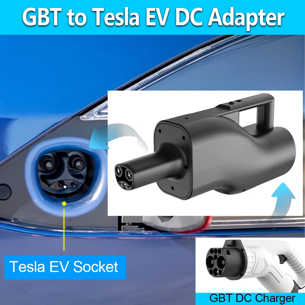 Unirise GBT to Tesla DC Adapter Charger 250A 1000V 250KW GB/T To NACS For EV Car Tesla Model y/3/x/s Charging Fast Converter