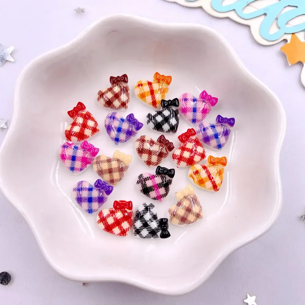 50Pcs Mixed 10mm Grid Bowknot Heart LOVE Nail Art Flat back Rhinestone Bead Scrapbook DIY Manicures Appliques Accessories Crafts