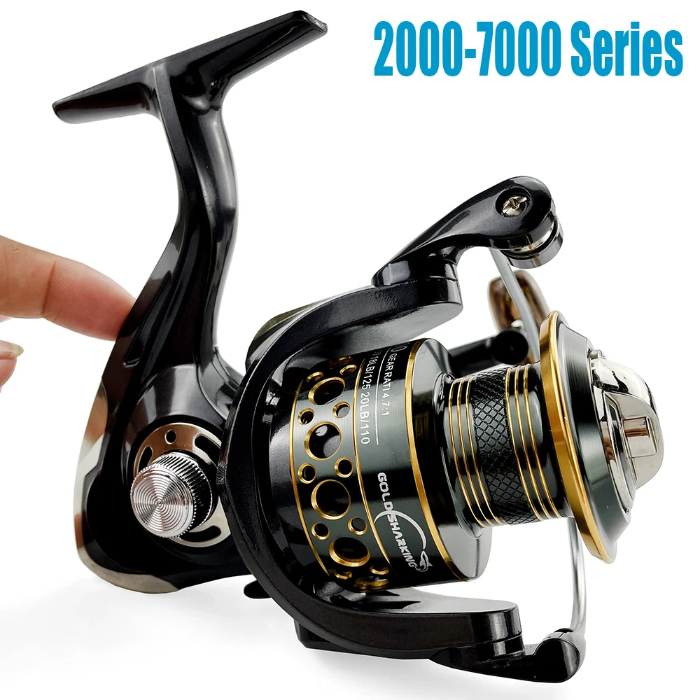 Innovative Water Resistance Spinning Reels 12KG Max Drag Power Fishing Reel for Bass Pike Carp Fishing Metal Spool 2000-7000Coil