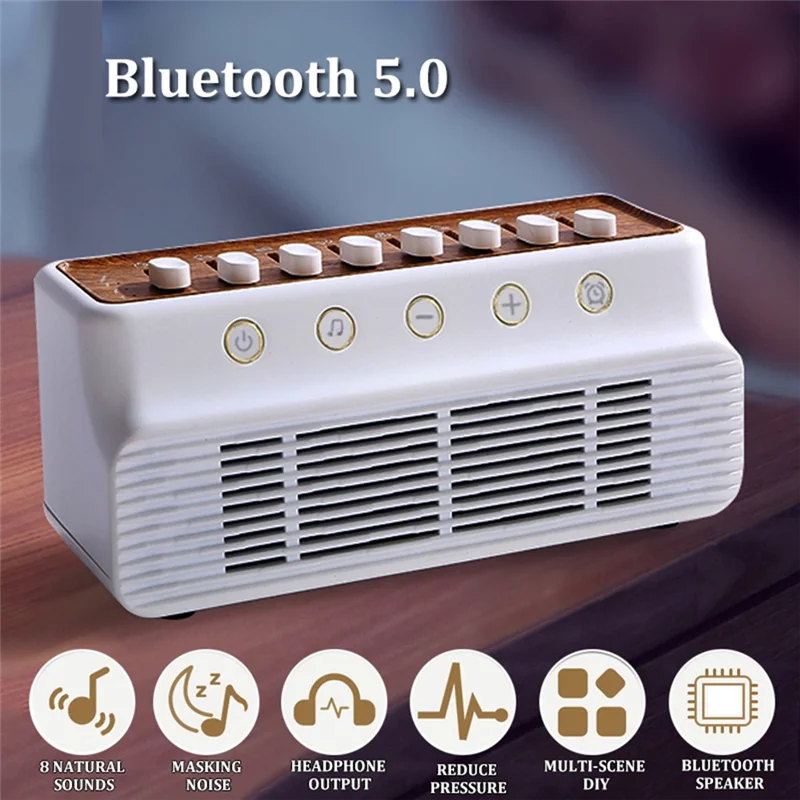 Altavoz Bluetooth AD41-Sleep, máquina de ruido blanco temporizada, 8 sonidos naturales, caja de música que mejora el sueño para Navidad