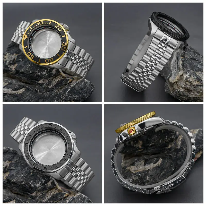 

SKX007 Men's Watch Case Bracelet Fit NH36 NH35 NH34 Automatic Movement 316L Stainless Steel Sapphire Glass 200M Waterproof Case