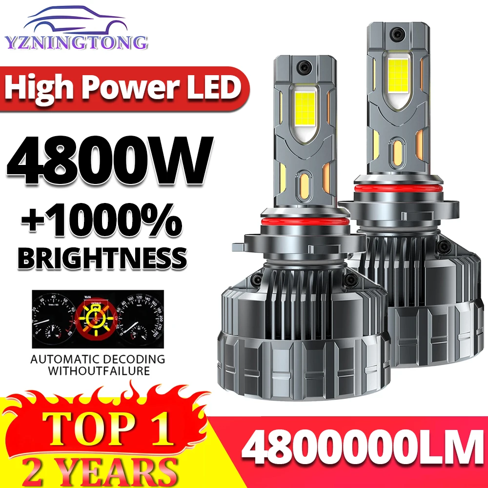 

H7 LED H4 H11 Светодиодные автомобильные фары Canbus 4800W Шесть медных трубок Светодиодные фары Противотуманные фары H1 H8 9005 HB3 9006 HB4 9012 HIR2 12V