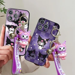 For Xiaomi Redmi 9 10 10A 12 13 10C 12C 13C 14C Note 8 9 9s 10 11 12 13 14 Pro Purple Kuromi Case With Keychain