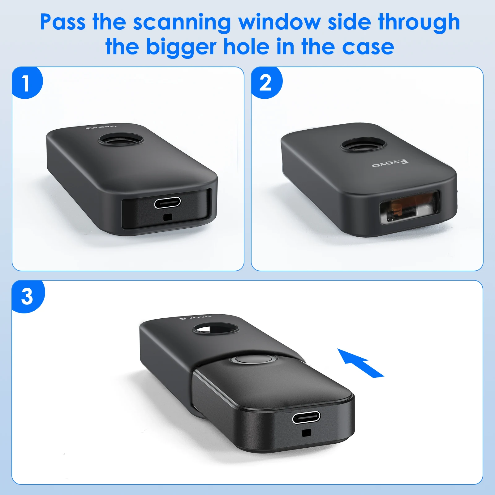 Eyoyo 009L Mini 1D Bluetooth Barcode Scanner Case Silicon Case for EY-009L EY-009P EY-009C Bar Code Scanners