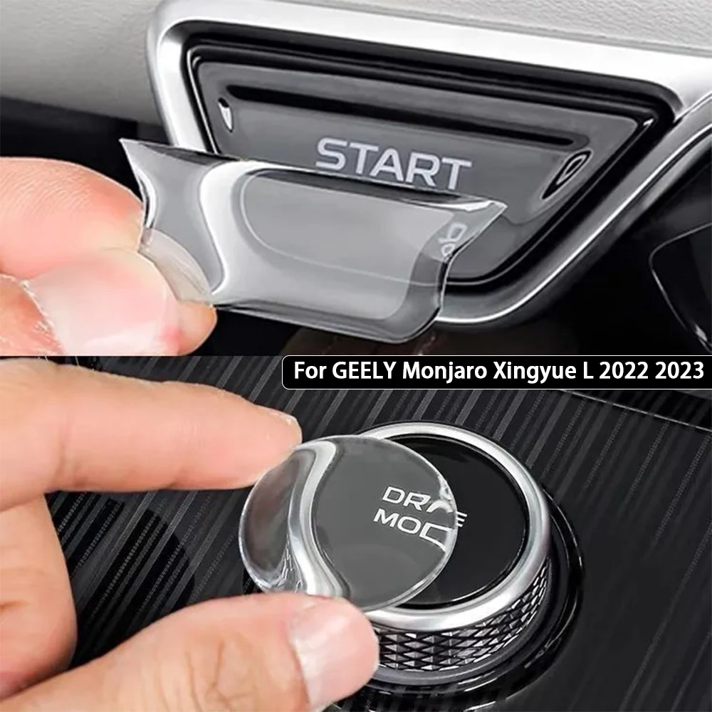 New Start Rotating Button Protection Stickers for GEELY Monjaro Xingyue L 2022 2023 Drip Clear protection Cover Interior Parts