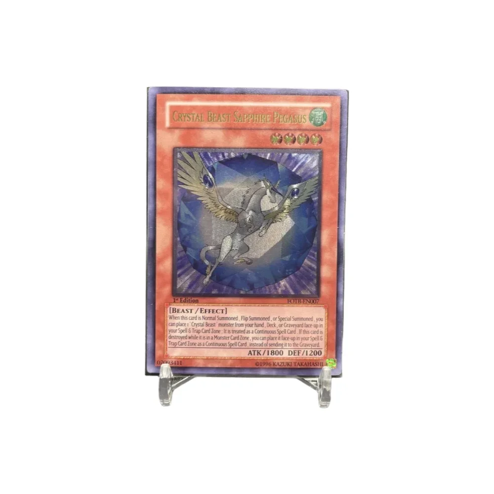 

Ю-Ги-О! FOTB-EN007 Crystal Beast Sapphire Pegasus Ultimate Редкий детский подарок Коллекционная коллекционная карточная игрушка (неоригинал)