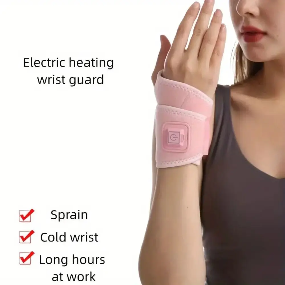 Thin Electric Heating Wrist Straps Breathable Protective USB Sports Support Skin Friendly Pink Heating Wrist Guard Men