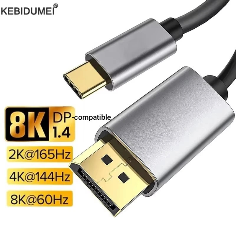 Type C to Display Cable 8K60Hz Dynamic HDR USB C to Display Cable Thunderbolt 3 4 4K For MacBook Pro Samsung S21 Huawei Dell