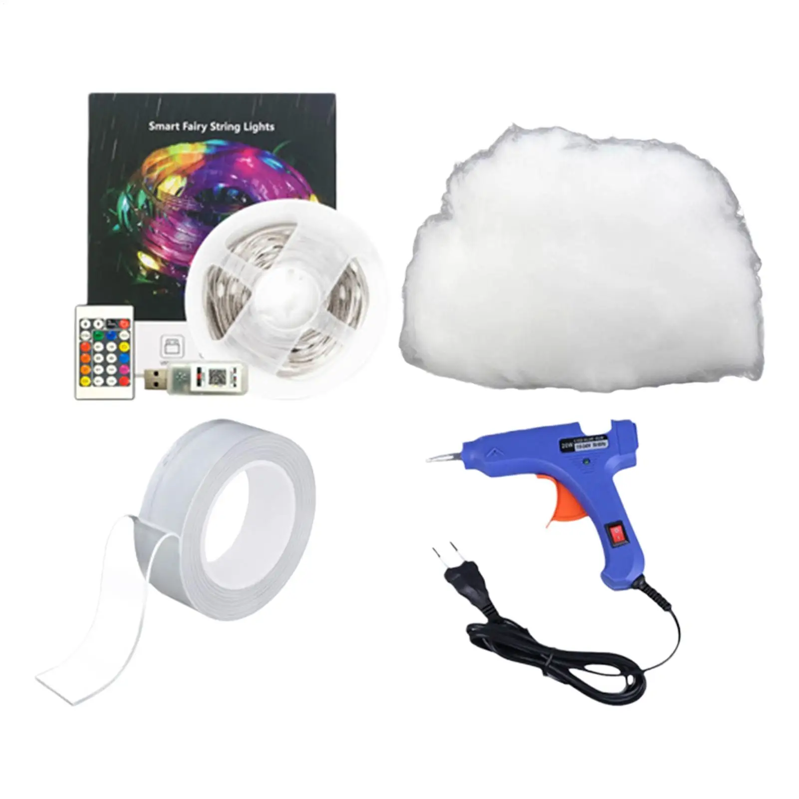 أضواء شجرة عيد الميلاد داخلي 16.4ft مقاوم للماء سحابة متعددة وضع الجنية سلسلة أضواء زينة عيد الميلاد لغرفة المعيشة