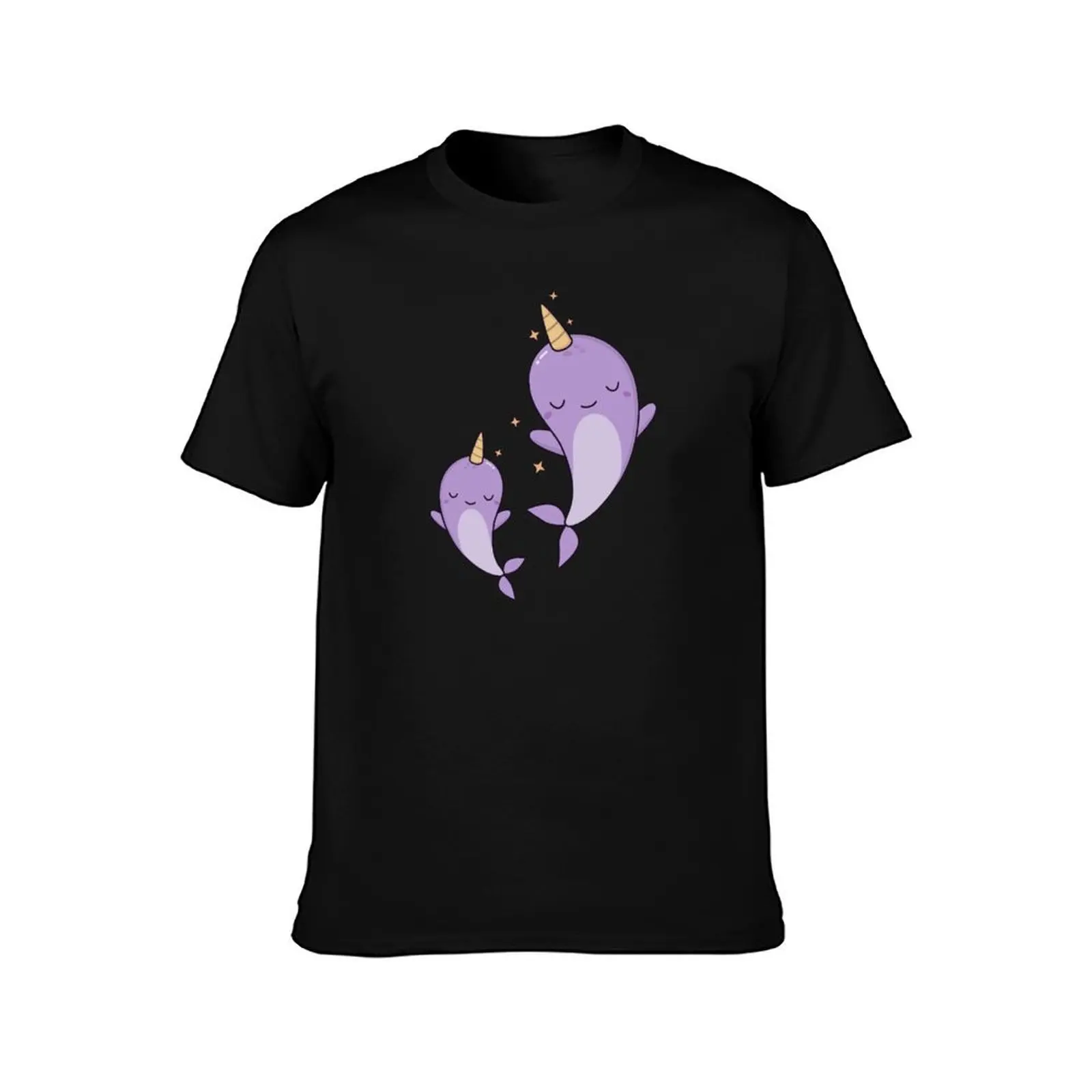 Kawaii Cute Narwhals Swimming In The Ocean T-Shirt Christmas Theme Tee Top T-Shirt