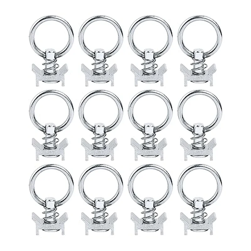 AF89-12PCS Single Stud Fitting L Track 4.000LB Kapazität mit Edelstahl Rundring Aluminium Keeper Cargo Control