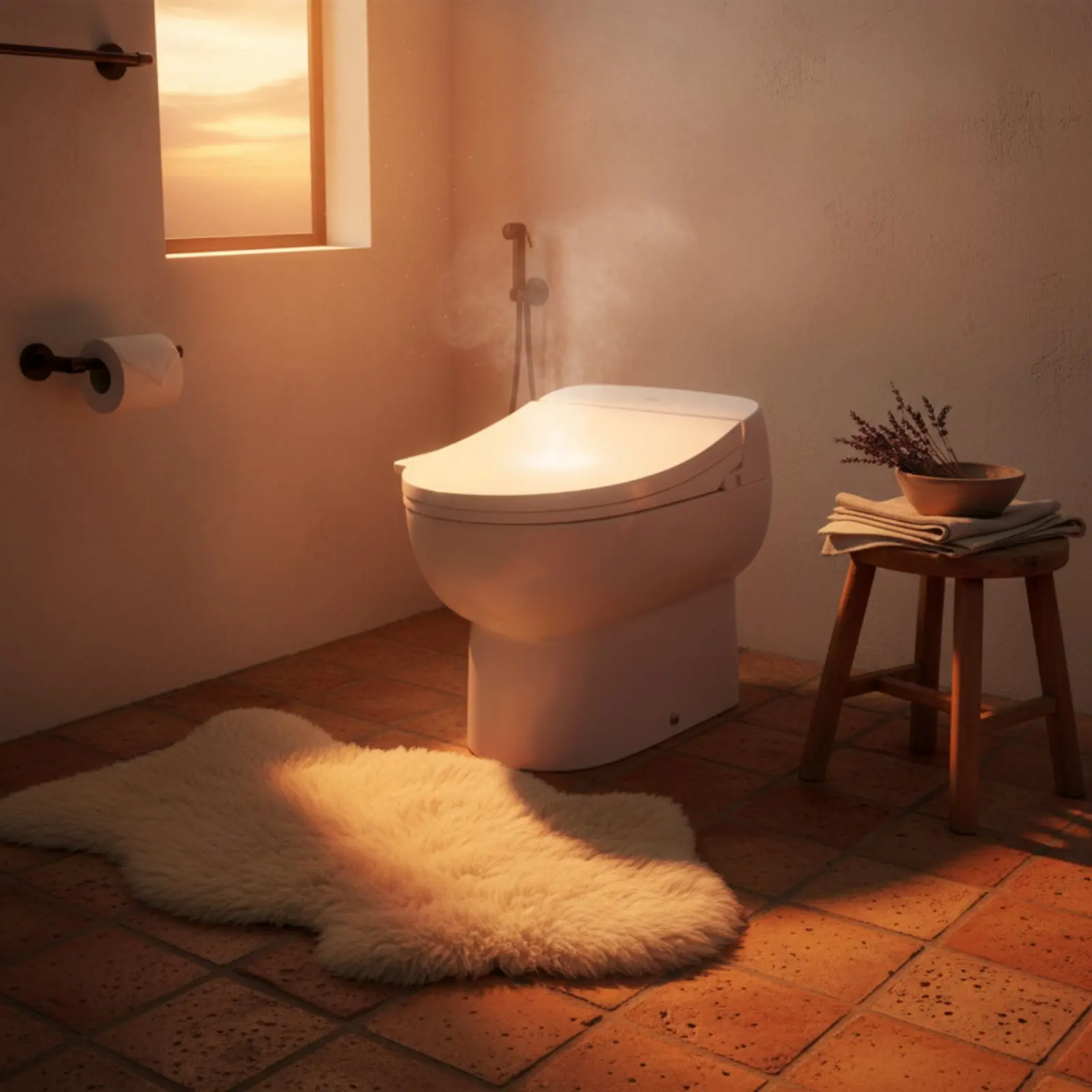 Electric Bidet Seat Adjustable Temperature Warm Water Bidet Seat Bathroom Fixture Self-Cleaning Nozzle Posterior Cleansing view 6