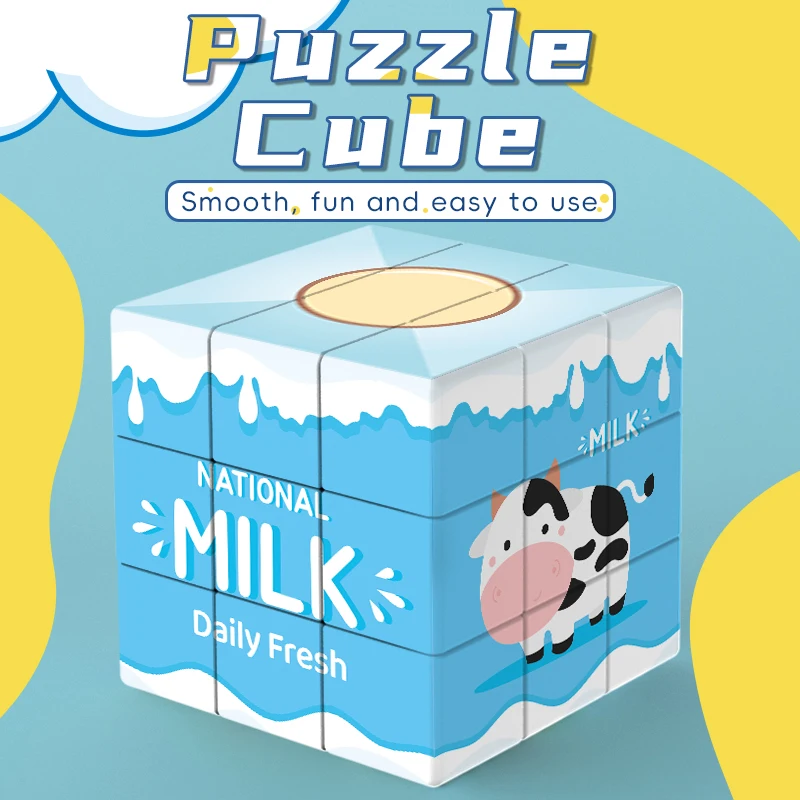 

Milk cube, 3x3 speed cube puzzle cube, 3x3x3 puzzle，Cow Magic Cube， Ideal Cube Puzzle Toy for Kids and Adults, Birthday Gift