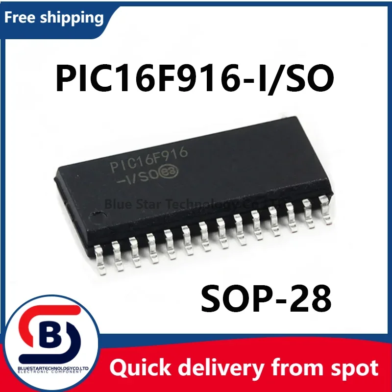 Free Shipping 2-10pcs/lots PIC16F916-I/SO PIC16F916 16F916 SOP28 Quick delivery from spot