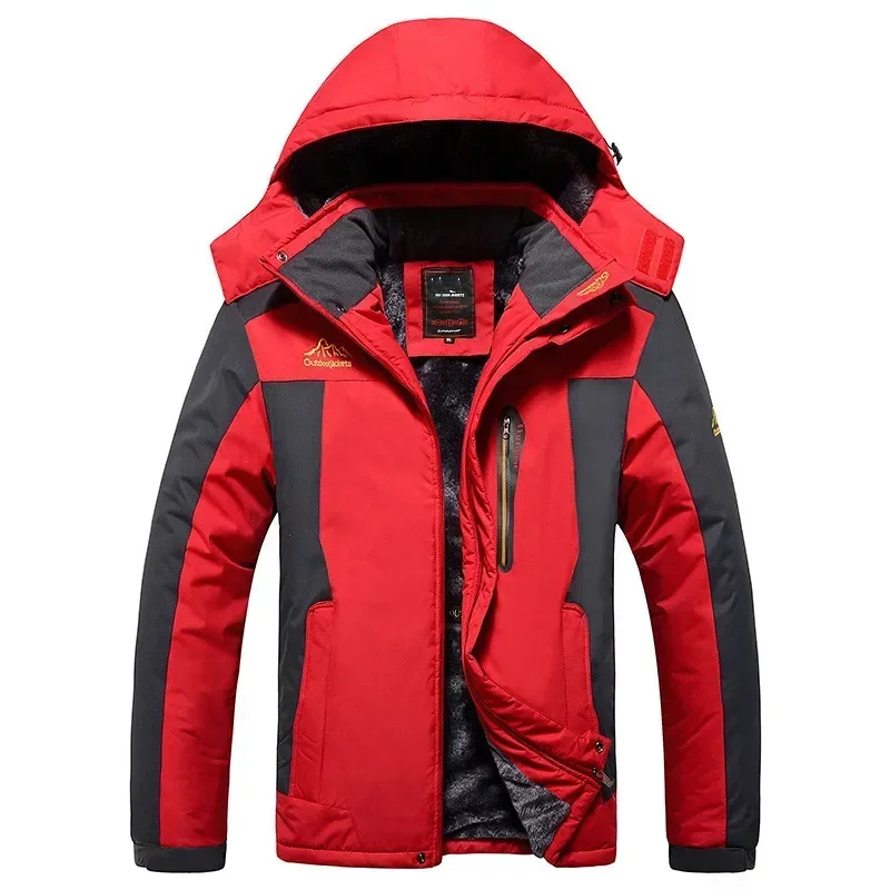 Winter jacke Herren dicke warme wasserdichte Kapuze Parka Mantel Wind jacke Armee grün Fleece jacke Herren bekleidung plus Größe 9xl