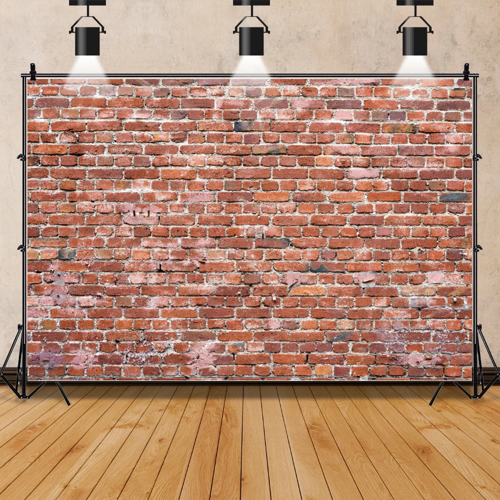 Laeacco-오래된 벽돌 벽, 시멘트 파티, 아기, 어린이 패턴, 초상화, 사진 배경, 포토콜 사진 스튜디오