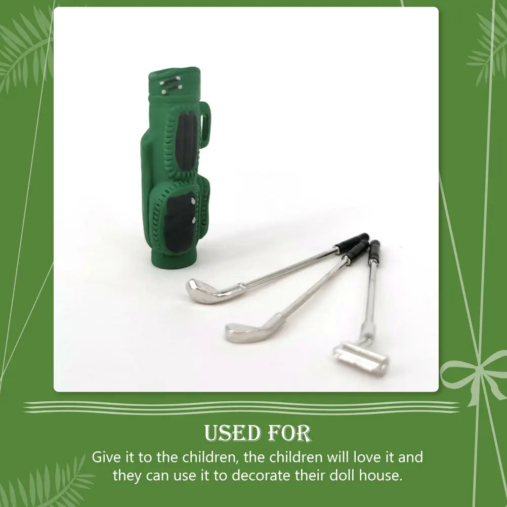 

Mini Golf Gear Set Decor Decorations Miniature Golfing Alloy Club Ornament Toys Kids Child