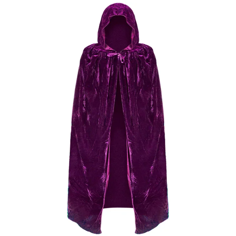 Disfraces de Halloween con capucha de terciopelo para hombres y mujeres, capa Medieval de bruja, vampiro, mago, vestido elegante, capa de Cosplay, nueva llegada