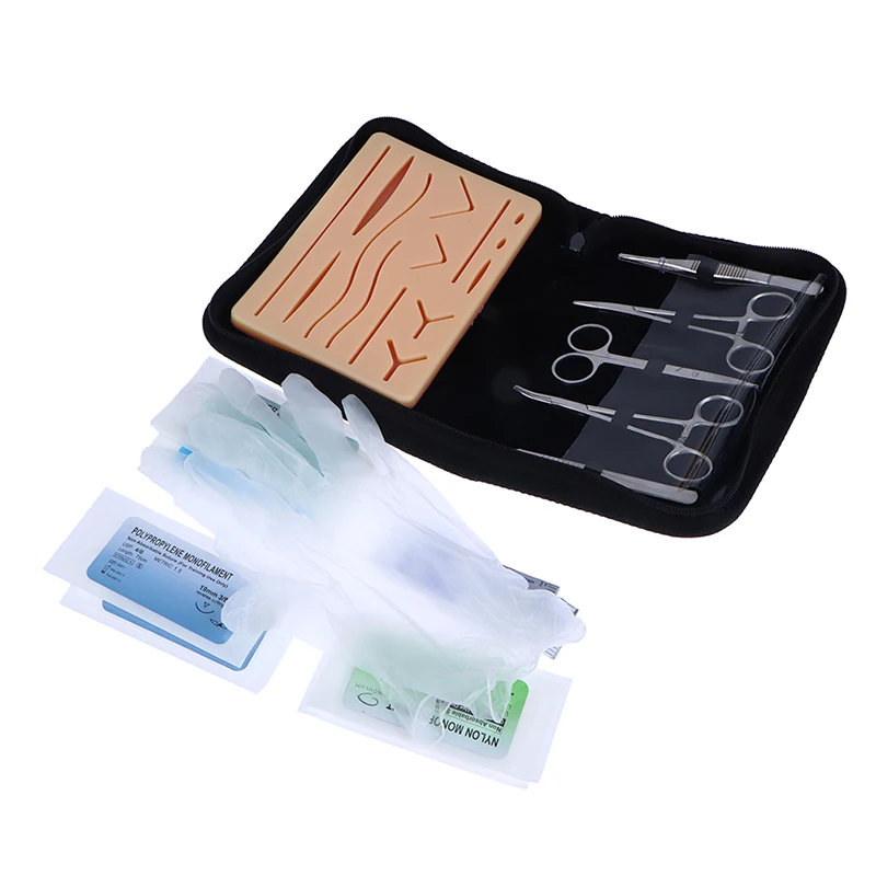 Suture Training Kit with Silicone Skin Pad with Mesh Medical Students Surgical Suture Practice Kit Medical Teaching Model