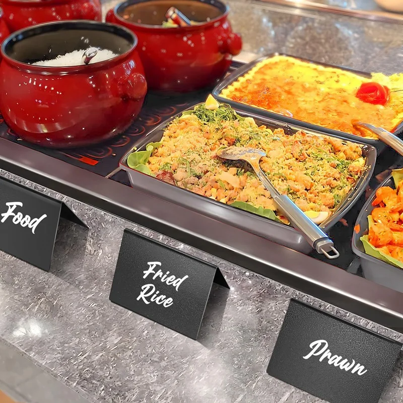A34M-15 Uds. Mini carteles de pizarra de 4X3 pulgadas para alimentos, etiquetas reutilizables para bebidas y alimentos para Buffet, fiestas y panadería